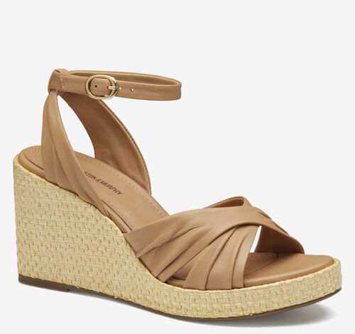 Marcia Cross-Band Sandal - Tan Glove Leather