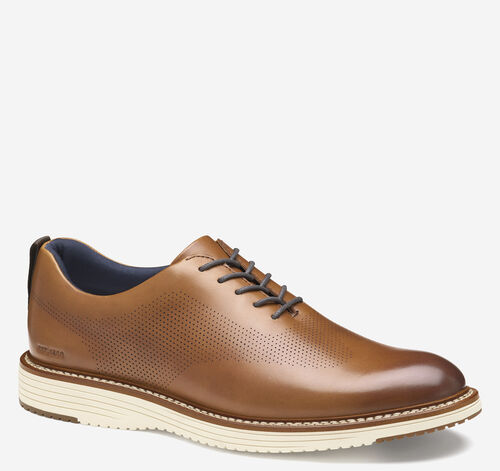 Upton One-Piece Perfed Plain Toe - Tan Full Grain Leather