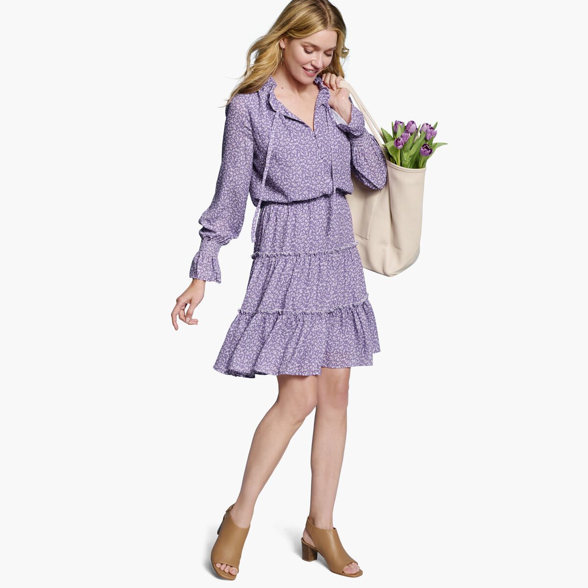 Tiered Printed Dress image number null