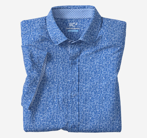 Game Day Short-Sleeve Multi-Sport Print Shirt - Royal