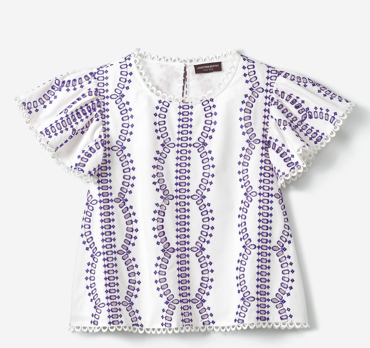 Game Day Eyelet Flutter Sleeve Top image number null