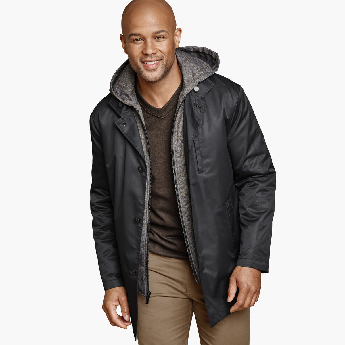 Upton Water-Resistant Raincoat with Removable Liner image number null