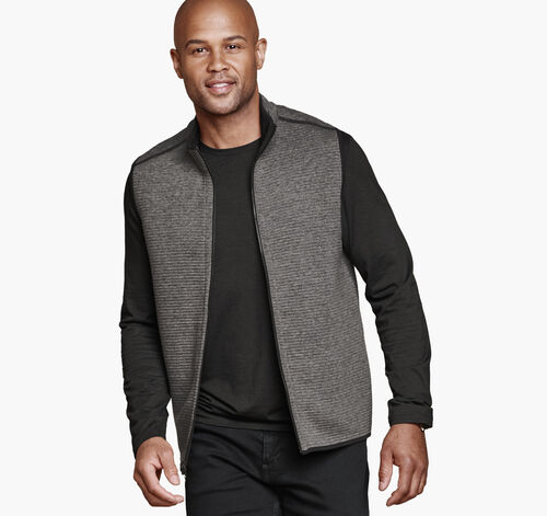 Reversible Channel Quilted Vest - Gray Heather/Black