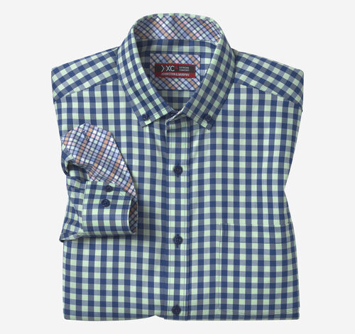 XC4® Performance Shirt - Mint/Navy Gingham