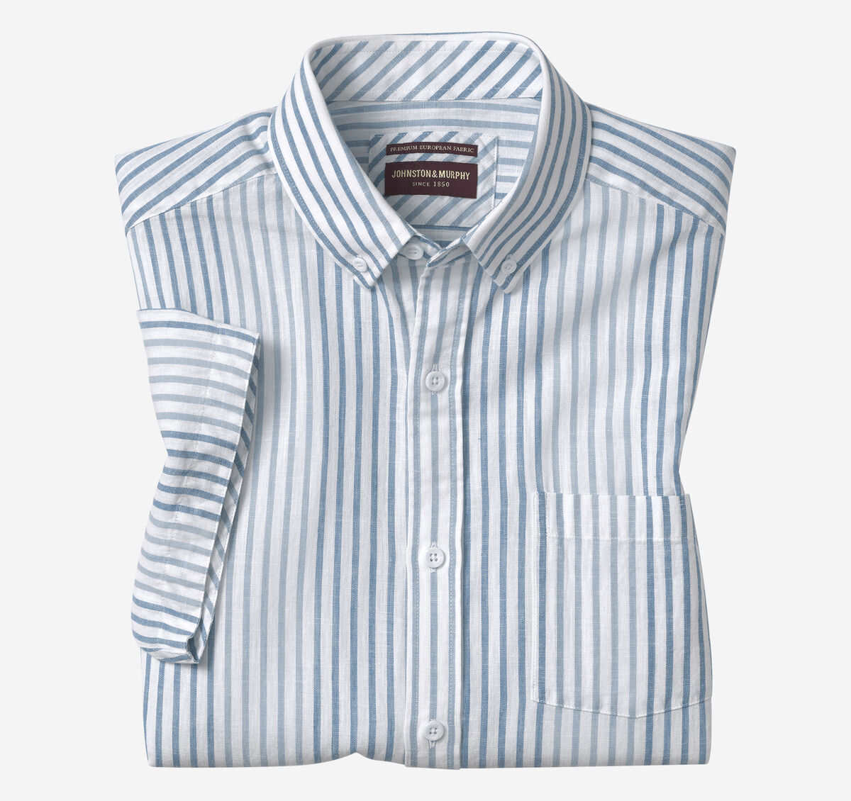 Cotton-Linen Short-Sleeve Print Shirt image number null
