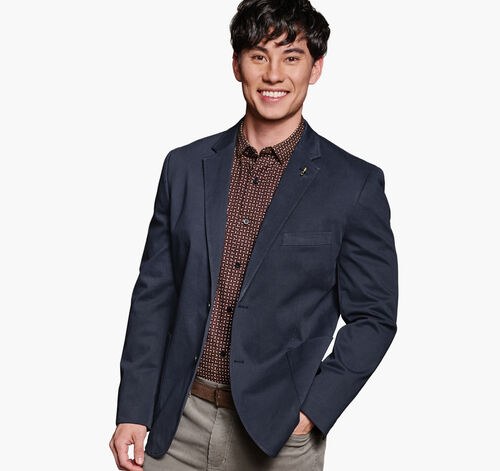Washed Cotton Blazer - Navy