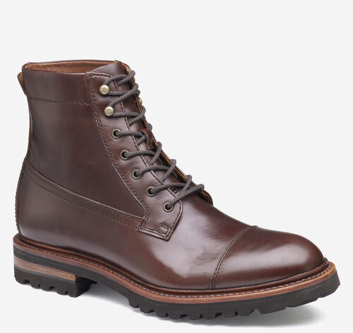 Dudley Lug Cap Toe Boot - Dark Brown Full Grain