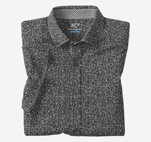 Game Day Short-Sleeve Multi-Sport Print Shirt - Black