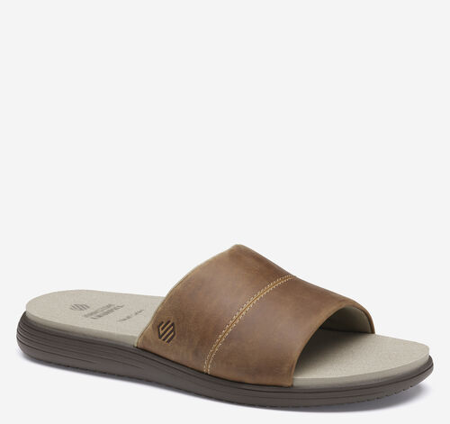 Upton Slide - Brown Oiled Full-Grain Leather
