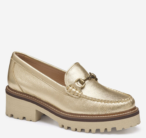 Emmalynn Bit Loafer - Gold Metallic Calfskin