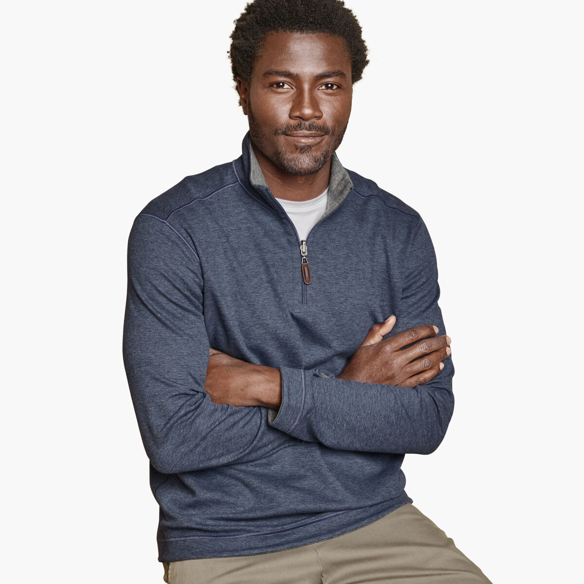 Icon Reversible Solid Quarter-Zip image number null