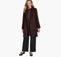 Wool-Blend Coat with Removable Knit Collar image number null
