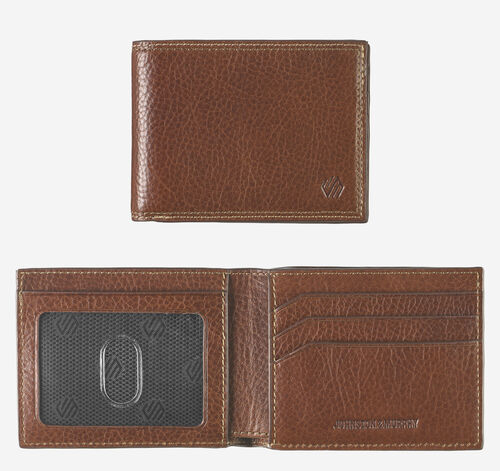 Double Contrast Stitch Billfold Wallet - Tan