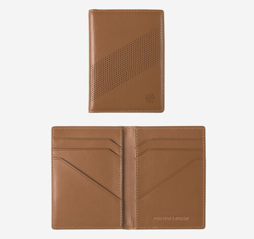Richmond Perforated Bifold Card Case - Tan