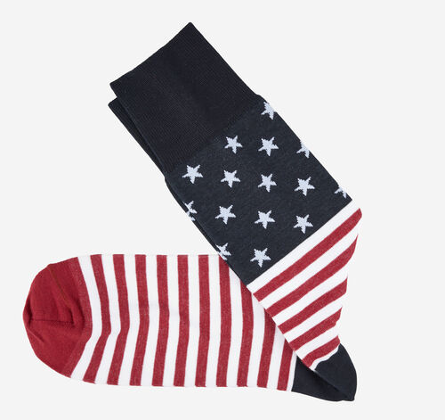 Novelty Socks - Navy/Red Flag
