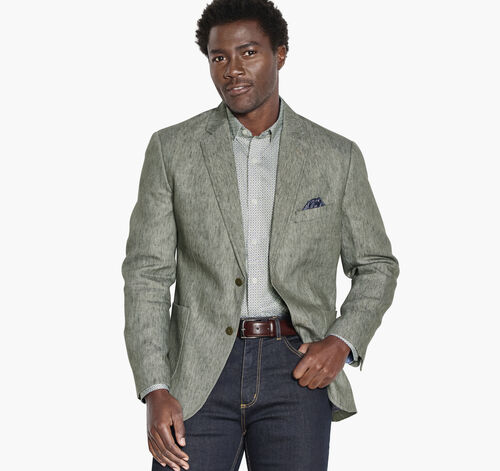 Conley Blazer - Sage Washed Linen-Blend