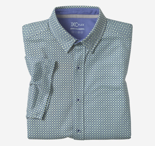 XC Flex® Short-Sleeve Print Knit Shirt - Mint Heather