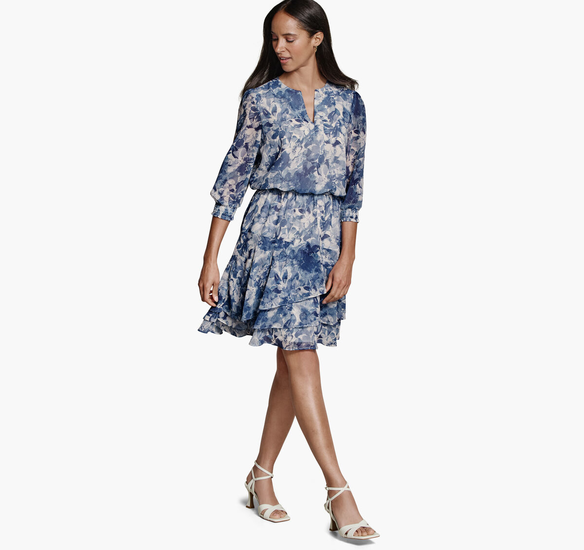 Printed Tiered Dress image number null