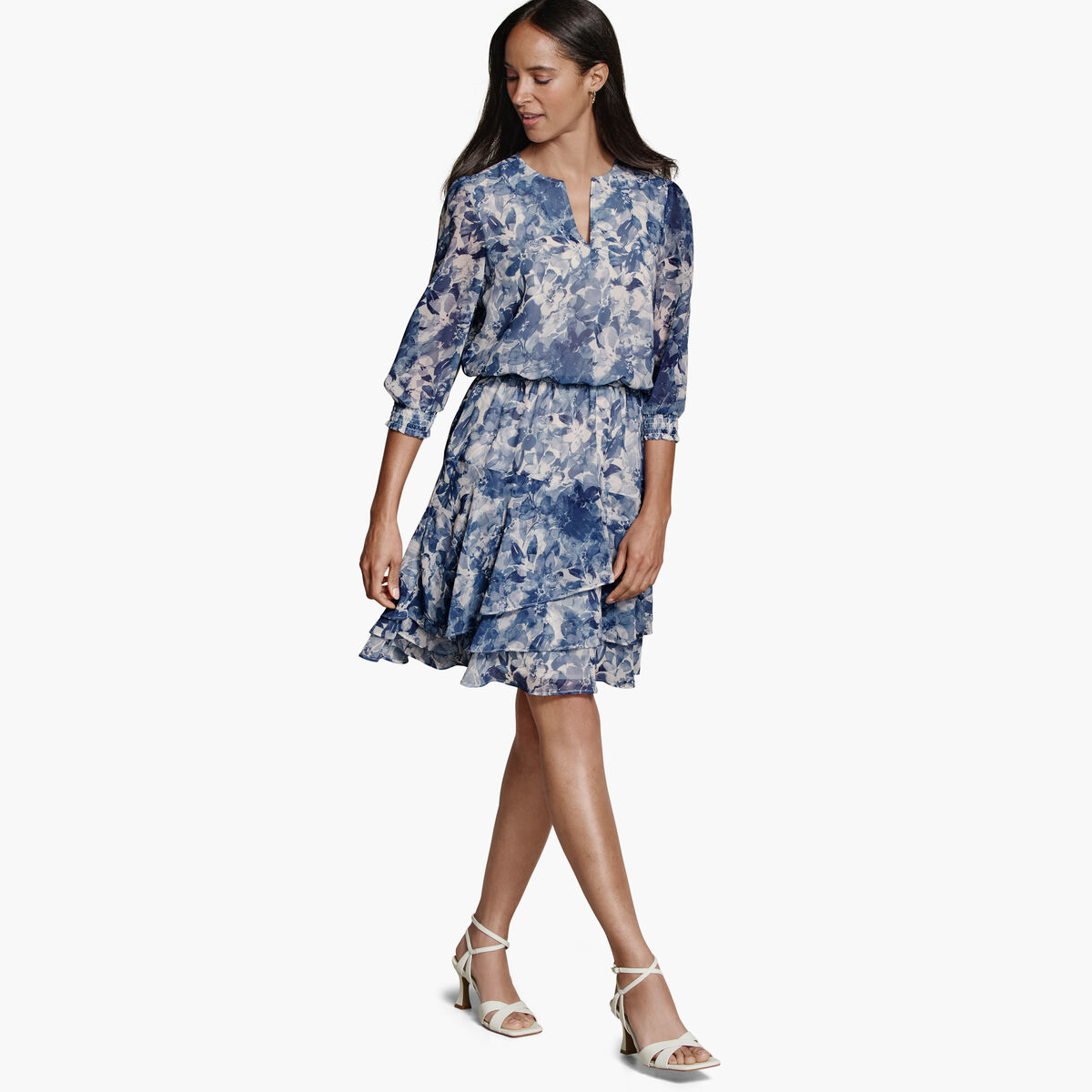 Printed Tiered Dress image number null