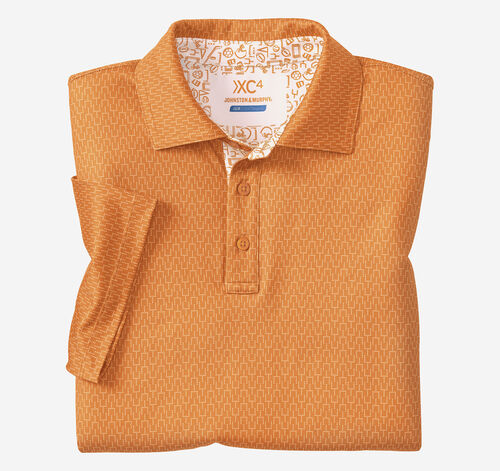 Game Day Goal Post Print Polo - Orange