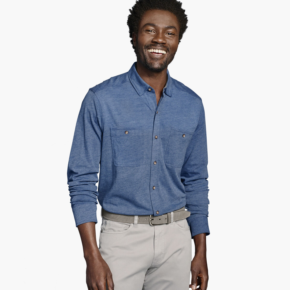 XC Flex&reg; Stretch Indigo Long-Sleeve Shirt image number null