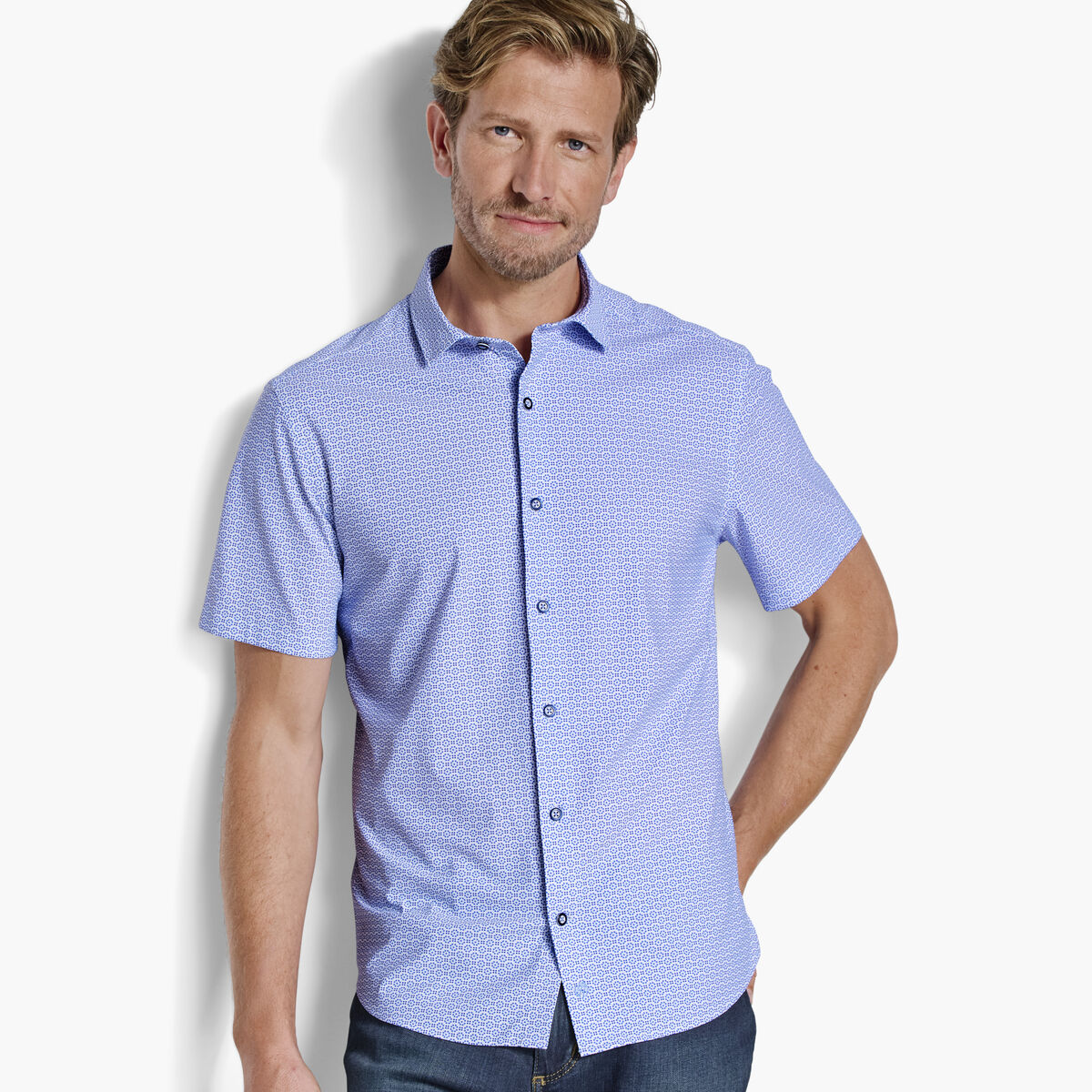 XC+&trade; Motion Short-Sleeve Print Knit Shirt image number null