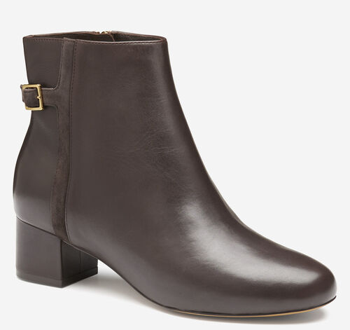 Sienna Belted Bootie - Dark Brown Nappa Leather