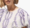 Game Day Eyelet Flutter Sleeve Top image number null