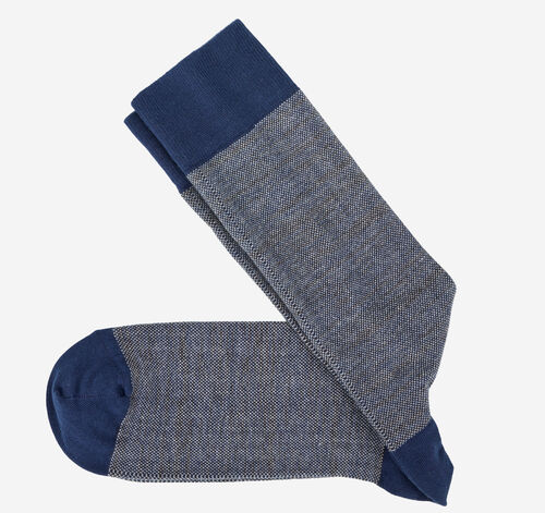 Jacquard Space-Dyed Socks - Navy Multi
