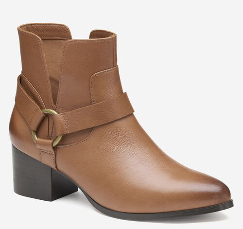Trista Harness Bootie - Cognac Calfskin
