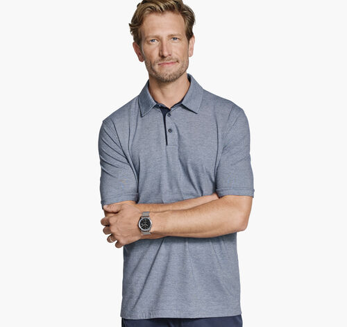 Fine-Stripe Polo - Light Blue/Navy Stripe