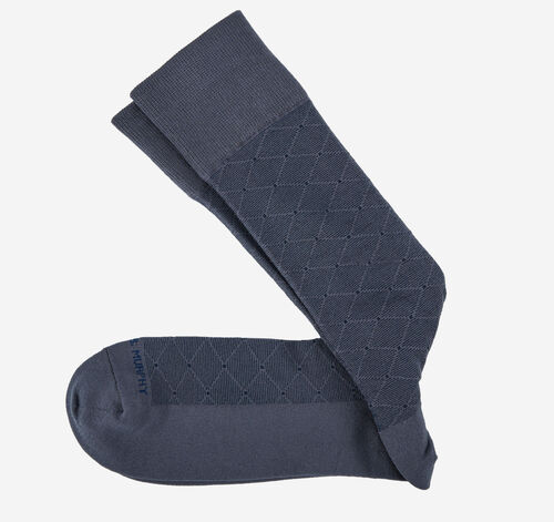 Patterned Dress Socks - Charcoal Square Dot Diamond