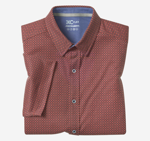 XC Flex® Short-Sleeve Print Knit Shirt - Red Heather