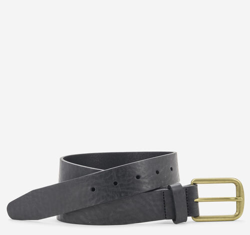 Tumbled Casual Leather Belt - Black