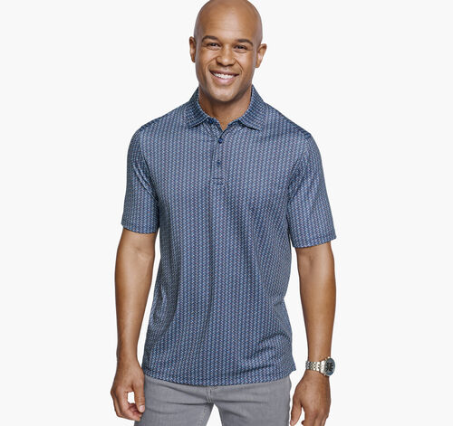 XC4® Performance Print Polos + Cool Degree™ - Navy Micro Shark