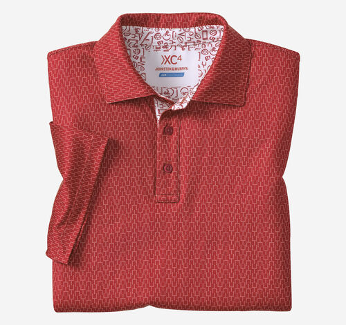 Game Day Goal Post Print Polo - Red