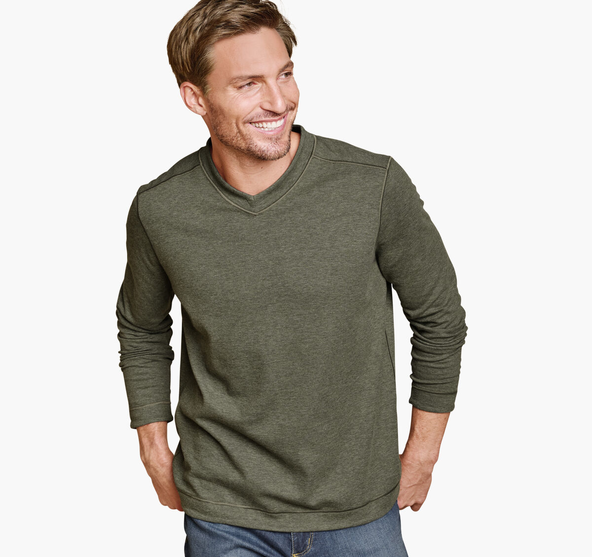 Icon Reversible V-Neck Pullover image number null