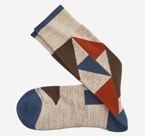 First in Comfort Socks - Khaki Multi