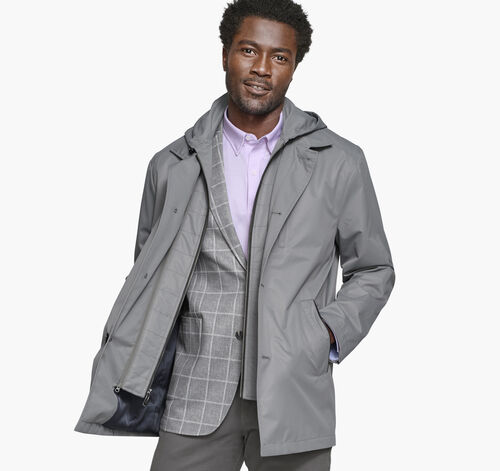 Upton Water-Resistant Raincoat - Gray