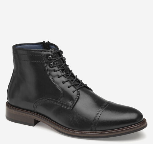 XC Flex® Raleigh Cap Toe Zip Boot - Black Full Grain