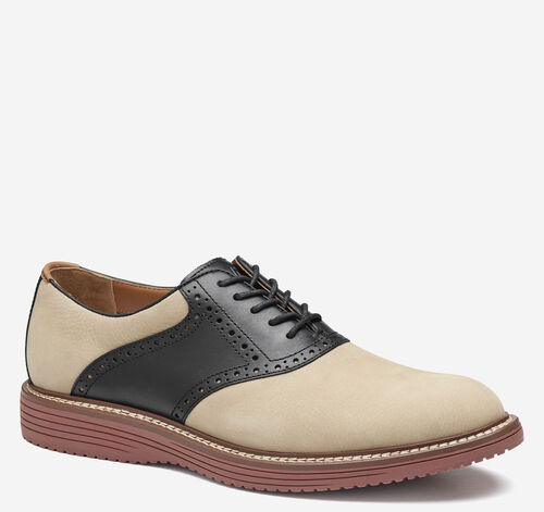 Upton Saddle - Taupe Nubuck/Black Full Grain