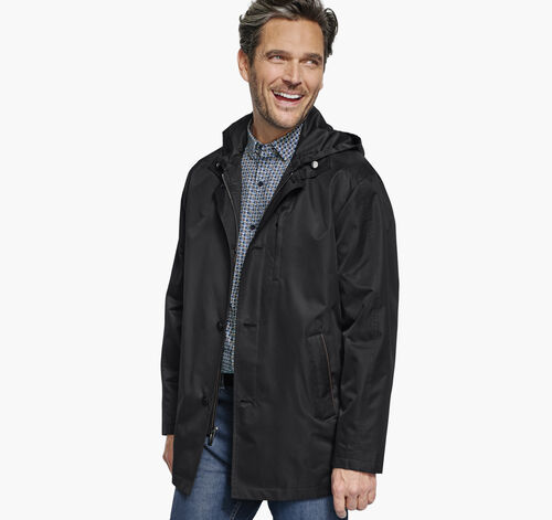 Upton Water-Resistant Raincoat - Black