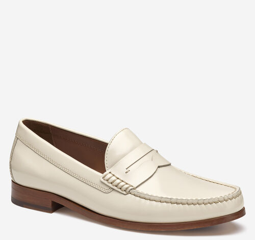 Baldwin Penny Loafer - Ivory Brush-Off Full-Grain Leather