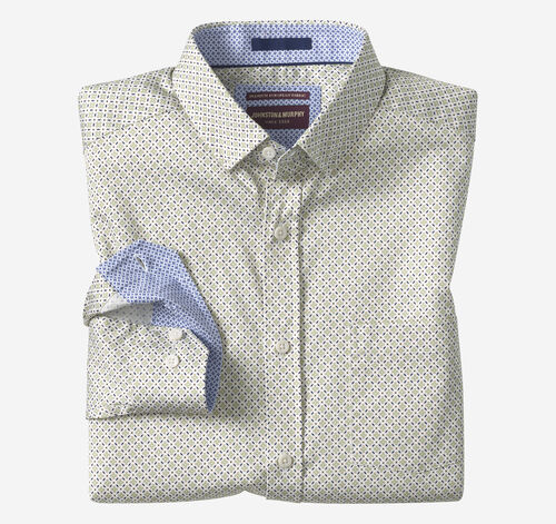 Logan Printed Long-Sleeve Shirt - Sage Tile