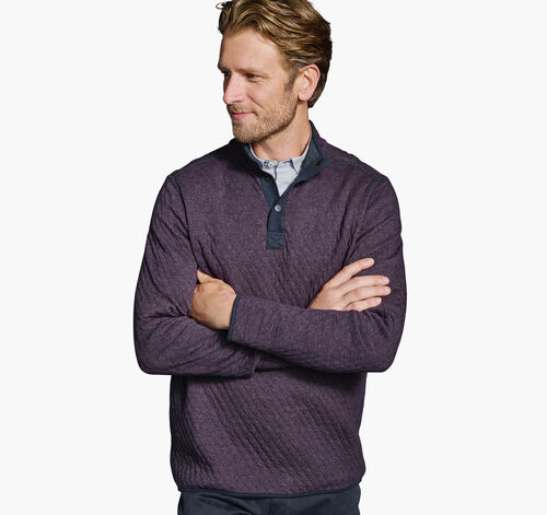 Reversible Quarter-Snap - Purple/Navy Heather