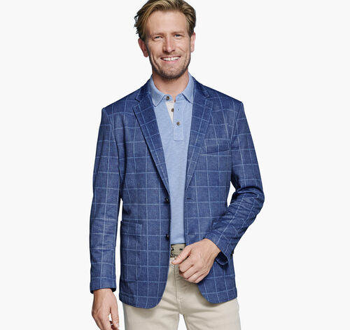XC Flex® Knit Blazer - Blue Plaid