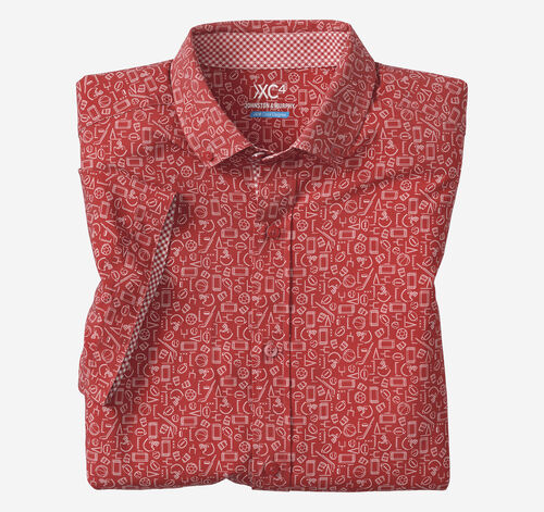 Game Day Short-Sleeve Multi-Sport Print Shirt - Red