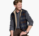 Plaid Sherpa-Lined Vest image number null