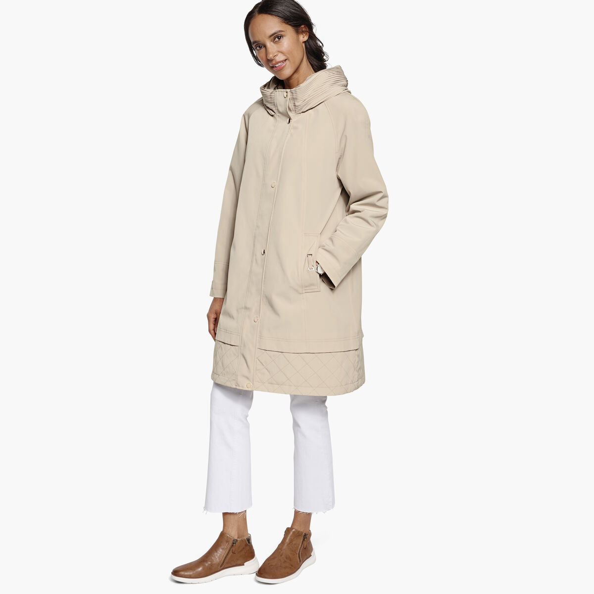 Trench with Pleated Hood image number null