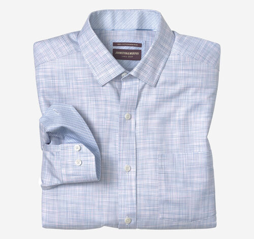 Non-Iron Dress Shirt - Pink Cross Hatch